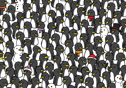 Zseni vagy, ha 15 másodperc alatt megtalálod a pingvinek közé beszabadult cicákat!