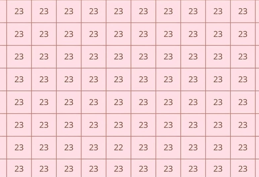 Rejtvény: elképesztően éles a látásod, ha 10 másodperc alatt megtalálod a 23-asok között a 22-est