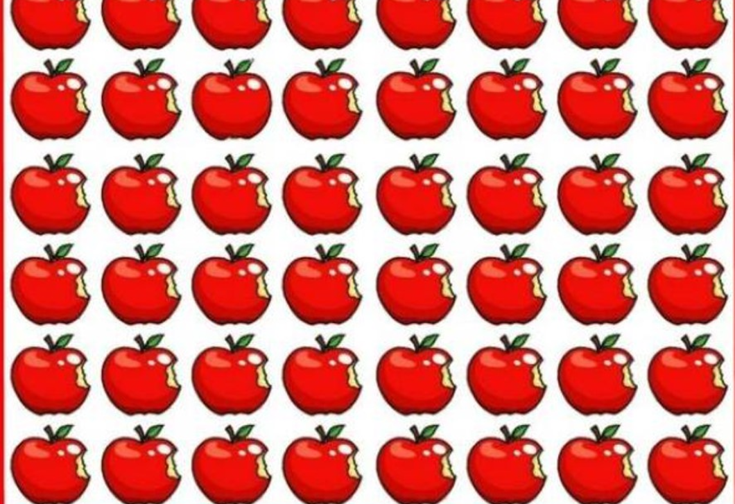 Melyik alma lóg ki a sorból? Zseni vagy, ha rájössz 8 másodperc alatt