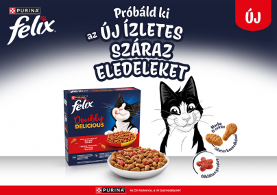 Megérkeztek a FELIX Doubly Delicious száraz macskaeledelek: kétszeres finomság minden falatban