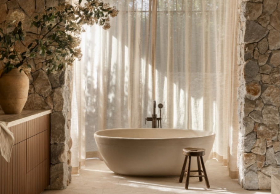 Terméskő a fürdőszobában? Nyers, elegáns és gyönyörű, főkép