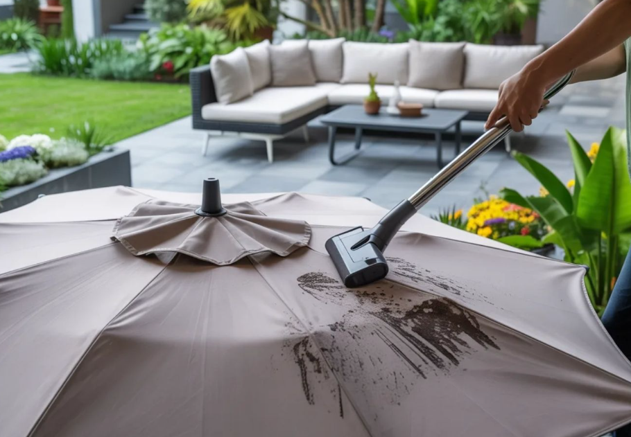 Makacs foltok a napernyőn? A magasnyomású mosás csak ront a helyzeten, főkép