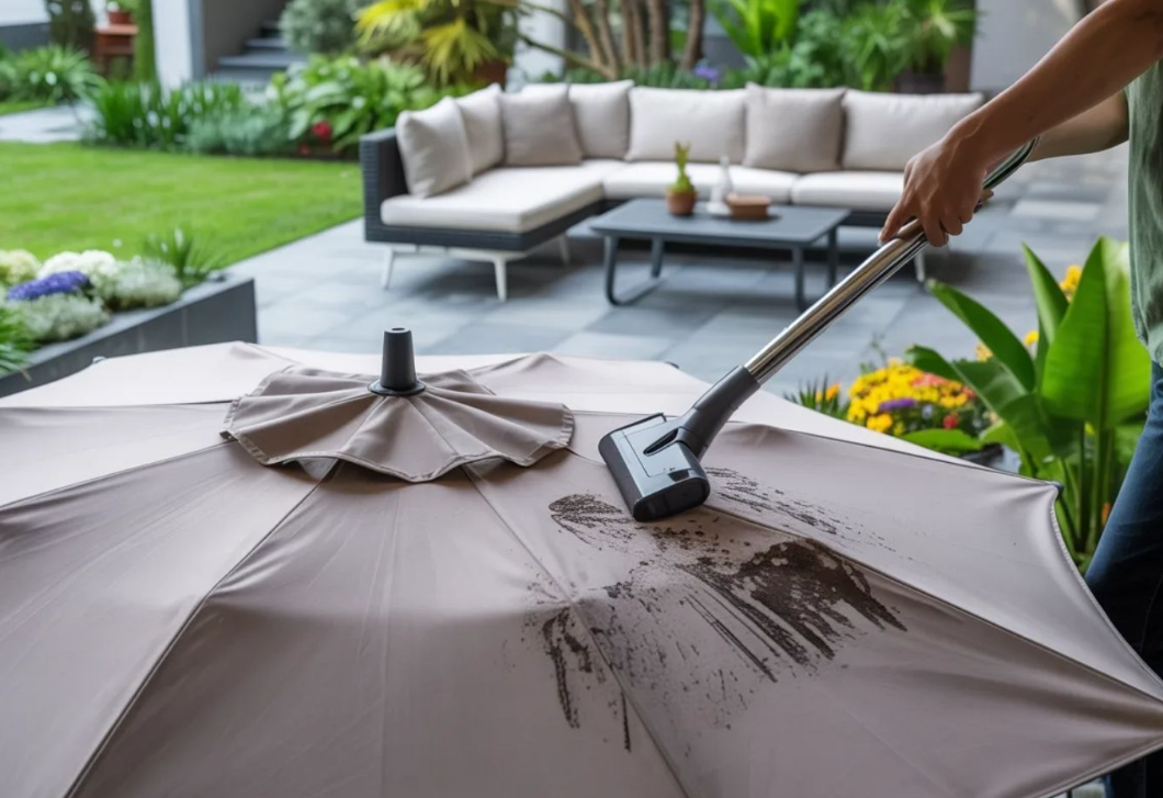 Makacs foltok a napernyőn? A magasnyomású mosás csak ront a helyzeten