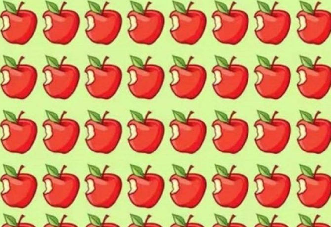 Kitalálod, melyik alma nem illik a sorba? Zseni vagy, ha rájössz 10 másodperc alatt