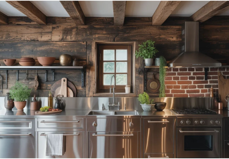 Rozsdamentes acél egy rusztikus konyhában? Senki nem gondolta volna, hogy ennyire jól működik, főkép
