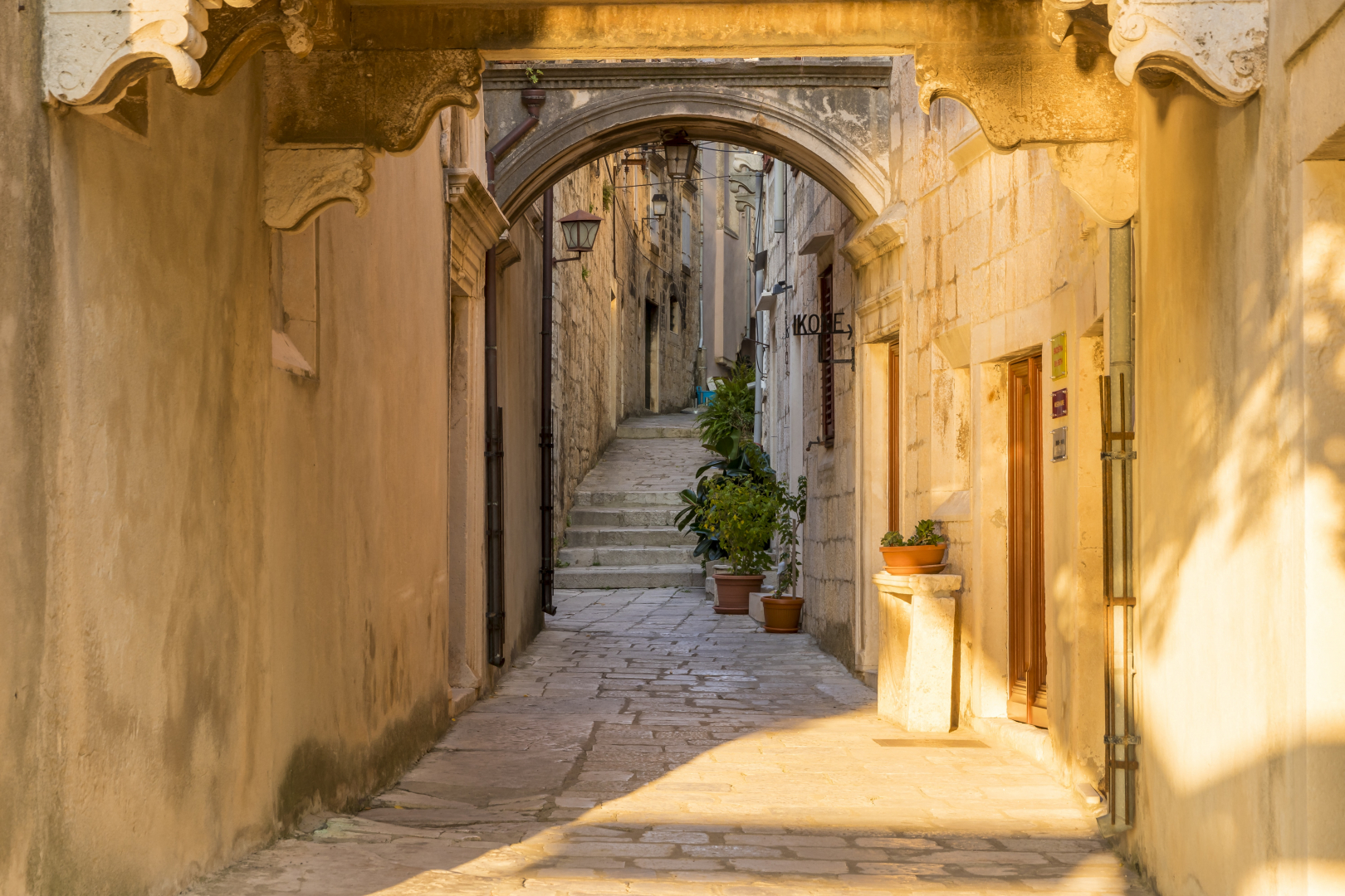 Korcula, Horvátország, utcarészlet