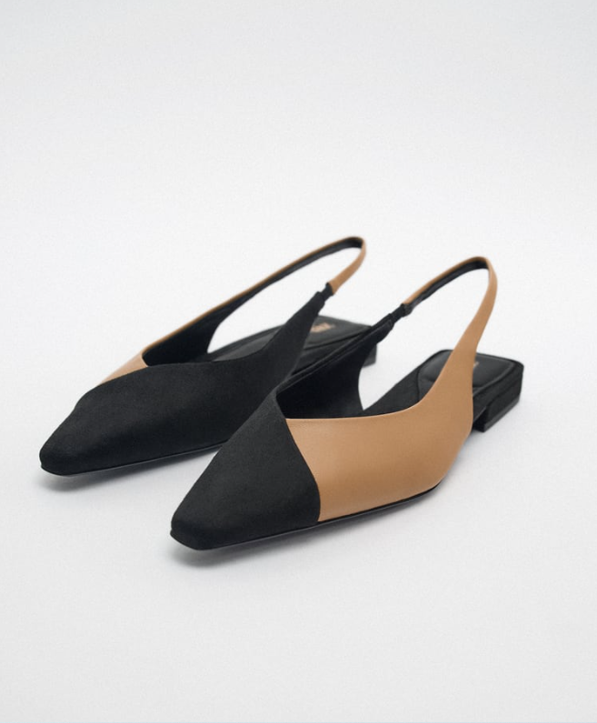 ZARA Contrast slingback shoes 9995 Ft