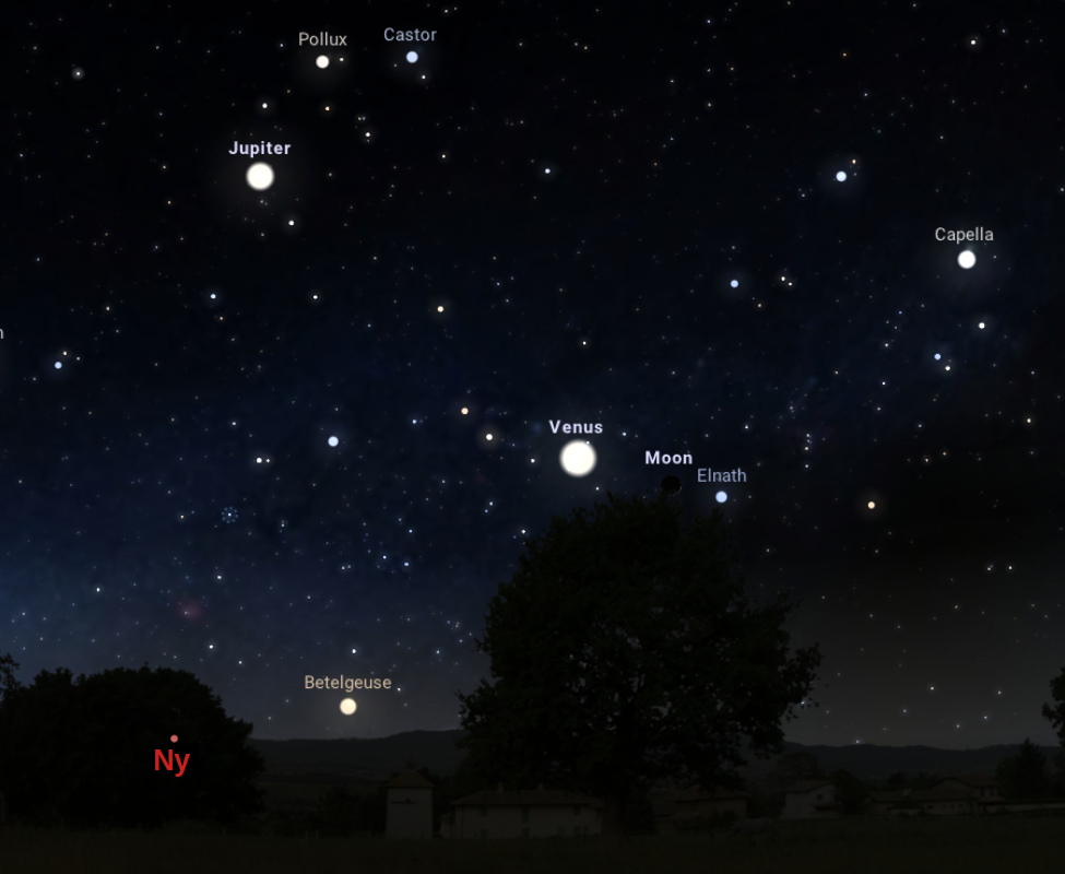 bolygók a sötét égbolton