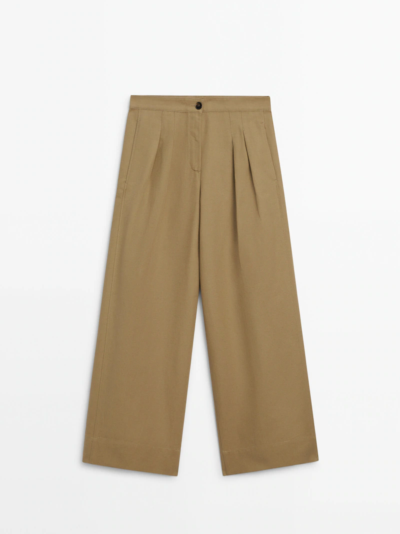 Massimo Dutti High-waist wide-leg trousers with double dart detail 29 995 Ft