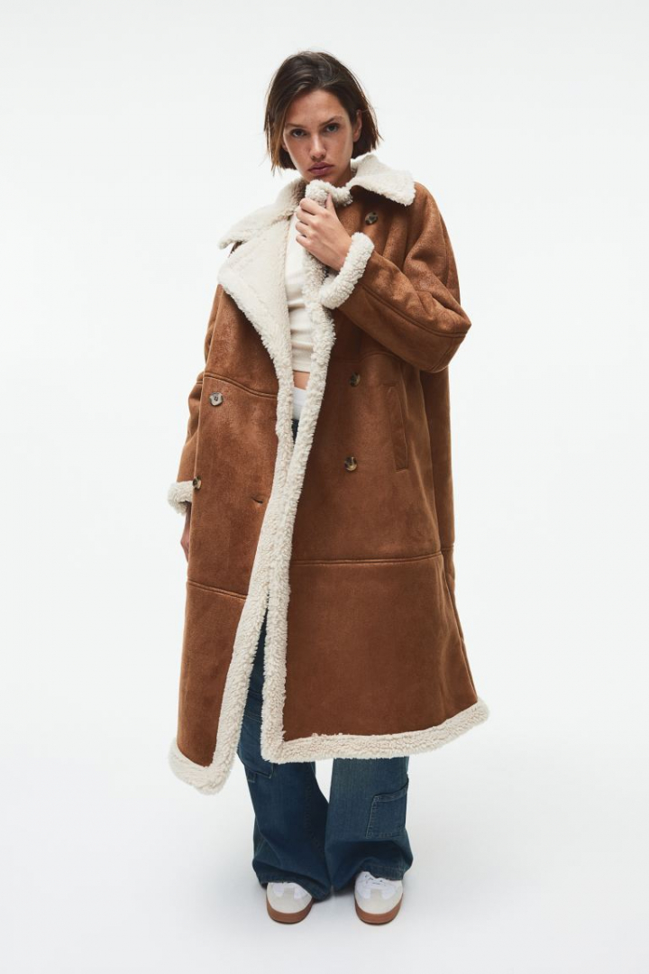 H&M Dupla mellrészű kabát plüssbéléssel 29 995 Ft