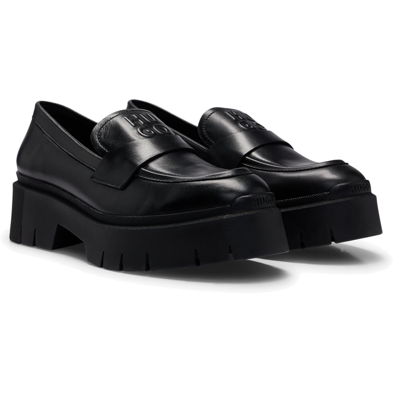 Hugo Boss Chunky-sole loafers in smooth leather with logo details 73 600 Ft (Hugo Boss)